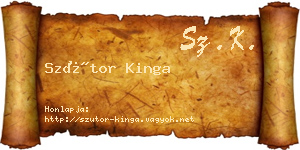 Szútor Kinga névjegykártya